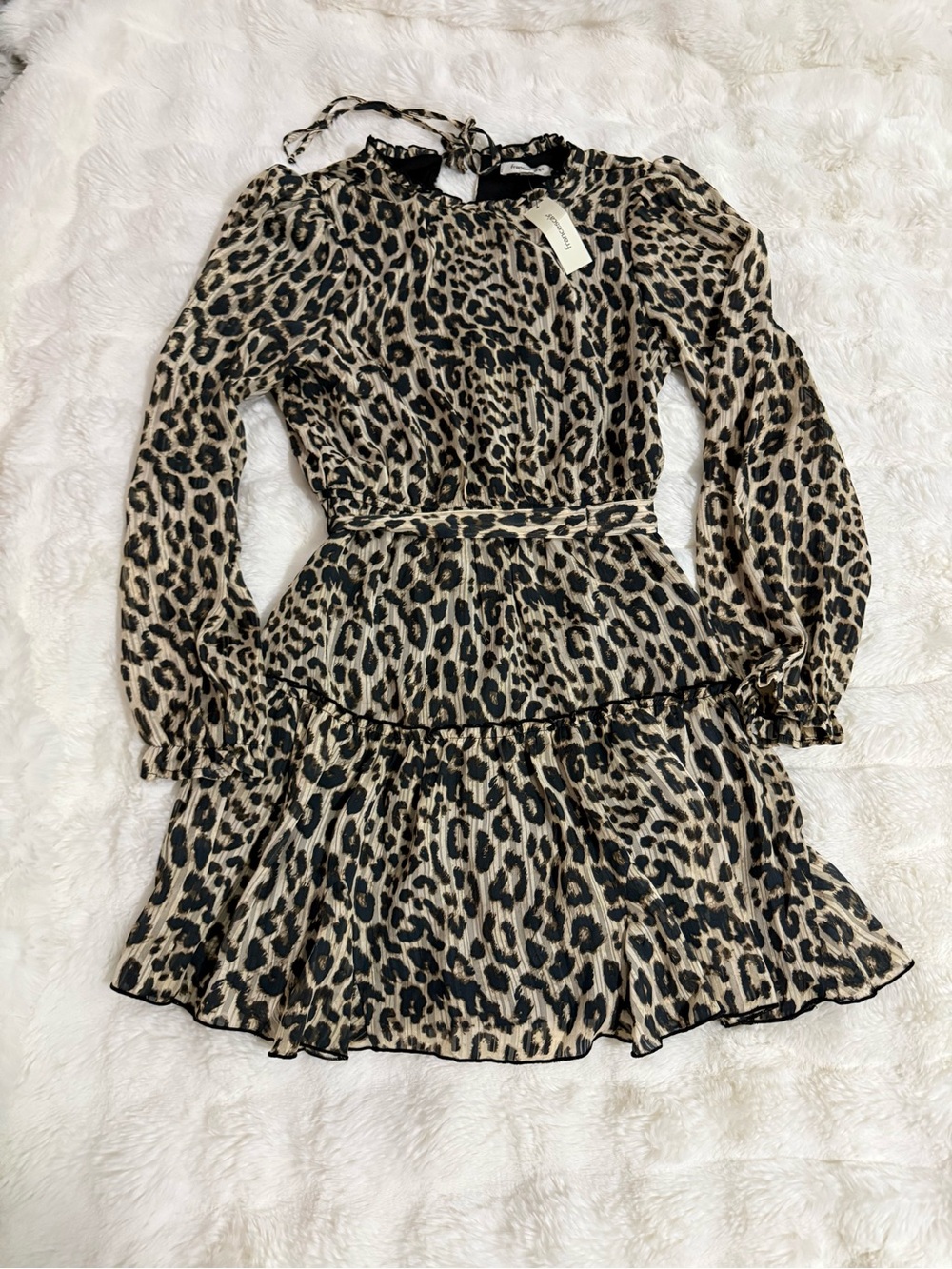 Francesca's Collections Leopard Print Mini Dress - Black and Beige